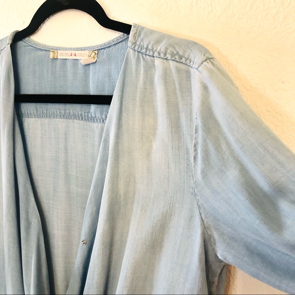 5 for $25 ⭐️ Chelsea & Violet Chambray Denim Romper - Picture 6 of 8